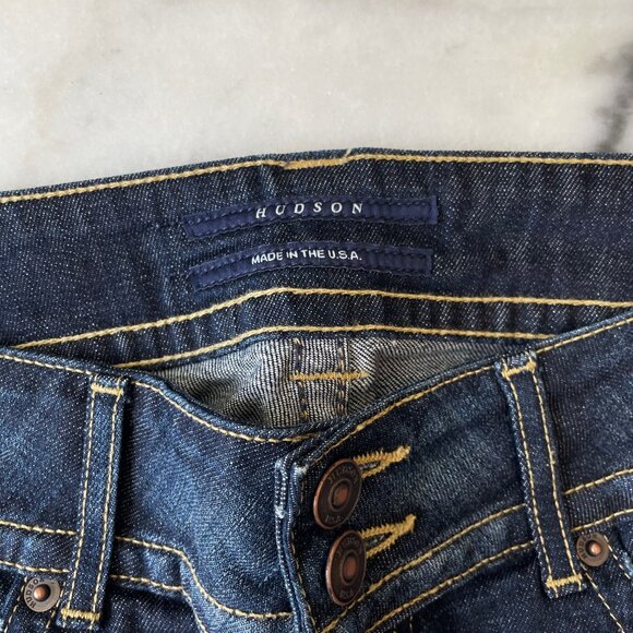 Hudson Flare Denim with Back Flap Pockets in Elm - Picture 4 of 12